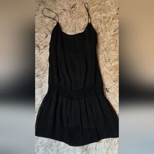 Gorgeous Alice + Olivia Black Strappy Drop Waist Mini Dress Size Medium